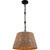 Volume Lighting V2102-5 Black Basket Pendant Light with Hemp Rope Shade