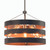Volume Lighting V1905-43 Brushed Nickel & Walnut Striped Pendant Light