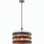 Volume Lighting V1905-43 Brushed Nickel & Walnut Striped Pendant Light