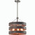 Volume Lighting V1813-43 - Brushed Nickel and Walnut Striped Drum Pendant