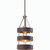 Volume Lighting V1811-43 - Brushed Nickel and Wood Grain Drum Pendant