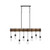 Volume Lighting V3216-84 - Black and Wood Grain Linear Chandelier - Exposed Bulbs