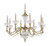 Volume Lighting V2308-0 - Polished Brass Candle Chandelier - White Glass Accents