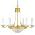 Volume Lighting V2078-2 - Polished Brass Candle Chandelier - Glass Bowl