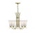 Volume Lighting Volume V3015-2 Polished Brass Chandelier Frosted Glass Shade 