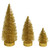 Vickerman LS190308 Gold Glitter Oval Table Top Christmas Tree Set of 3 