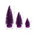 Vickerman LS190326 Plum Glitter Oval Table Top Christmas Tree Set of 3 