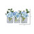 Vickerman F12238 - 5" Blue Artificial Hydrangea in Glass Cube - Set of 3 