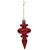 Vickerman N500003 - 4 inch Red 4-Finish Finial Christmas Ornament - 8 Pack