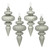 Vickerman N500007 - 4 inch Silver 4-Finish Finial Christmas Ornament - 8 Pack