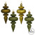 Vickerman N500014 - 4 inch Olive 4-Finish Finial Christmas Ornament - 8 Pack