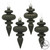 Vickerman N500017 - 4 inch Black 4-Finish Finial Christmas Ornament - 8 Pack