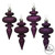 Vickerman N500026 4" Plum Finial 4 Finish Asst 8/Bx