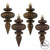 Vickerman N500075 4" Chocolate Finial 4 Finish Asst 8/Bx