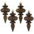 Vickerman N500075 4" Chocolate Finial 4 Finish Asst 8/Bx