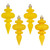 Vickerman N500078 4" Yellow Finial 4 Finish Asst 8/Bx