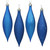 Vickerman N500102 - 5.5 inch Blue 4-Finish Teardrop Christmas Ornament - 8 Pack