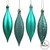 Vickerman N500142 - 5.5 inch Teal 4-Finish Teardrop Christmas Ornament - 8 Pack