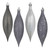 Vickerman N500187 - 5.5 inch Pewter 4-Finish Teardrop Christmas Ornament - 8 Pack