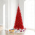 Vickerman K165076LED 7.5ft Tinsel Red Slim Fir Christmas Tree with Lights