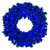 Vickerman K223325LED - 24" Flocked Turquoise Wreath with Turquoise LED Lights