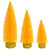  Vickerman LS190778 Yellow Glitter Oval Table Top Christmas Tree Set of 3 