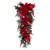 Vickerman L225408 - 32" Merry Red Poinsettia Decratd Teardrop Wreath