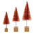 Vickerman LS221318 Orange Bottle Brush Table Top Christmas Tree Set of 3