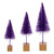 Vickerman LS221326 Plum Bottle Brush Table Top Christmas Tree Set of 3