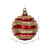 Vickerman M132086 6" Red-Gold Candy Glitter Wave Ball