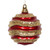 Vickerman M132086 6" Red-Gold Candy Glitter Wave Ball