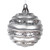 Vickerman M132107 - 8 inch Silver Candy Glitter Wave Ball Christmas Ornament