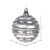 Vickerman M132107 8'' Silver Candy Glitter Wave Ball