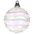 Vickerman M132111 - 8 inch White Candy Glitter Wave Ball Christmas Ornament