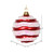 Vickerman M132173 8" Red-White Candy Glitter Wave Ball