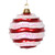 Vickerman M132173 8" Red-White Candy Glitter Wave Ball