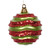 Vickerman M132174 8" Lime-Red Candy Glitter Wave Ball