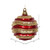 Vickerman M132186 8" Red-Gold Candy Glitter Wave Ball