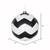 Vickerman M143877 8" Black-White Matte-Glitt Chevron Ball