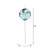 Vickerman M152117 24" Teal-White Candy Lollipop