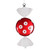 Vickerman M152823 13" Red-White Polka Dot Candy Glitter
