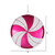 Vickerman M153309 - 6 inch Cerise & White Candy Christmas Ornament