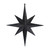 Vickerman M167417 - 12 inch Black Glitter Star Christmas Ornament - 2 Pack