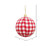 Vickerman MC210540 - 4 inch Red Plaid Cloth Ball Christmas Ornament - 4 Pack