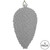Vickerman MT195607D 5" Silver Flocked Pinecone Ornament 4/Bg