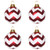  Vickerman M143373 4" Red-Wht Matte-Glitt Chevron Ball 4/Bx 