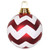 Vickerman M143373 4" Red-Wht Matte-Glitt Chevron Ball 4/Bx