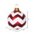 Vickerman M143373 4" Red-Wht Matte-Glitt Chevron Ball 4/Bx