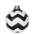  Vickerman M143377 4" Black-Wht Matt-Glit Chevron Ball 4/Bx 