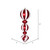 Vickerman M149723 24" White/Red Peppermint Finial